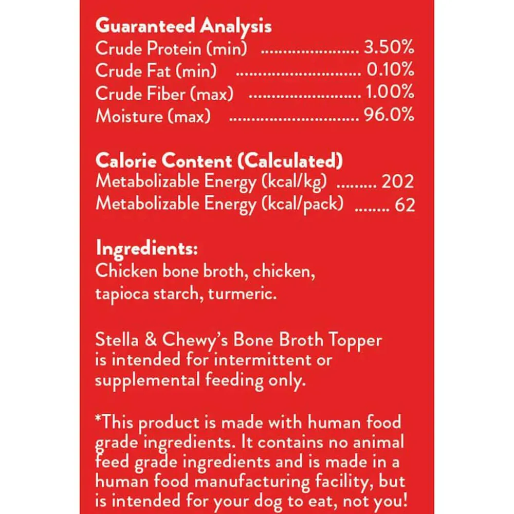 Stella & Chewy's Food Toppings | Broth^Broth Topper Cage-Free Chicken for Dogs, 11-oz