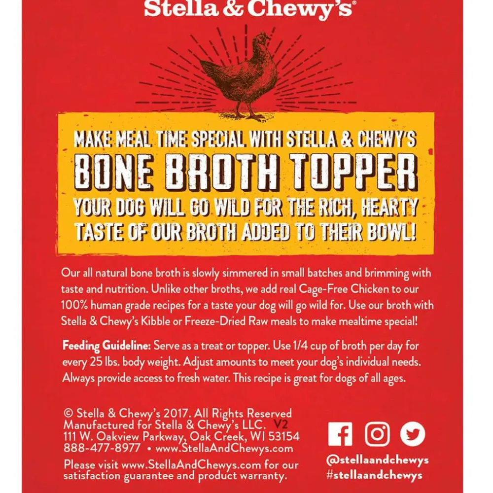 Stella & Chewy's Food Toppings | Broth^Broth Topper Cage-Free Chicken for Dogs, 11-oz