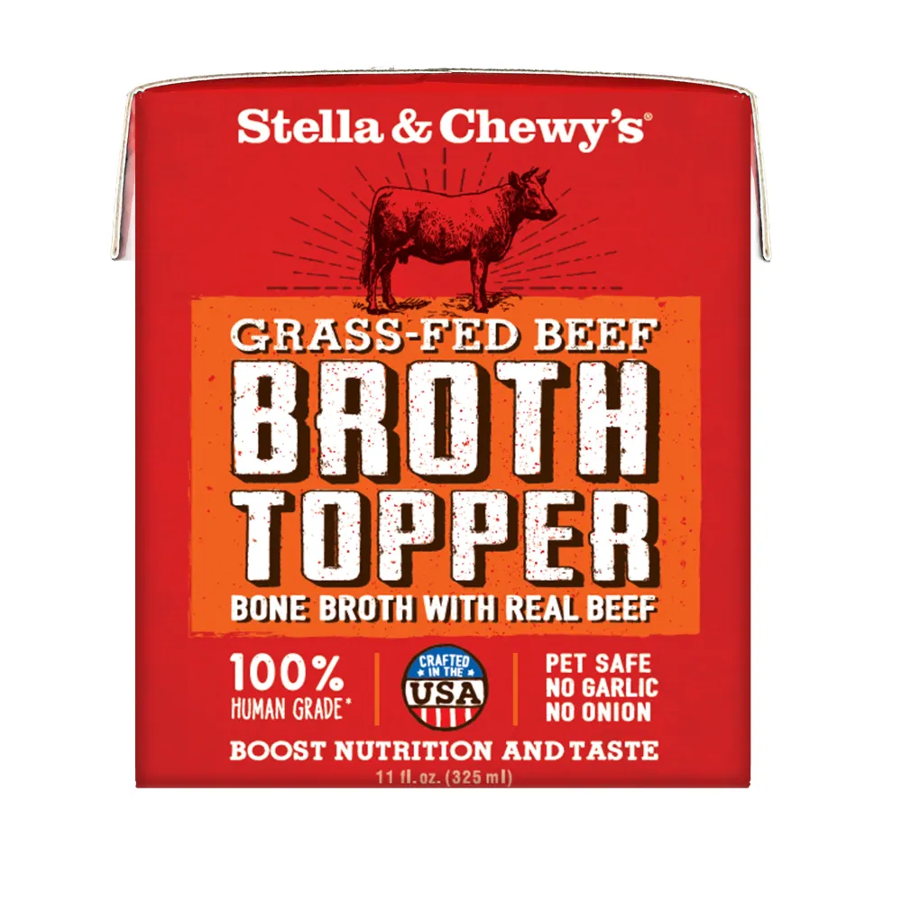 Stella & Chewy's Food Toppings | Broth^Broth Topper Grass-Fed Beef for Dogs, 11-oz