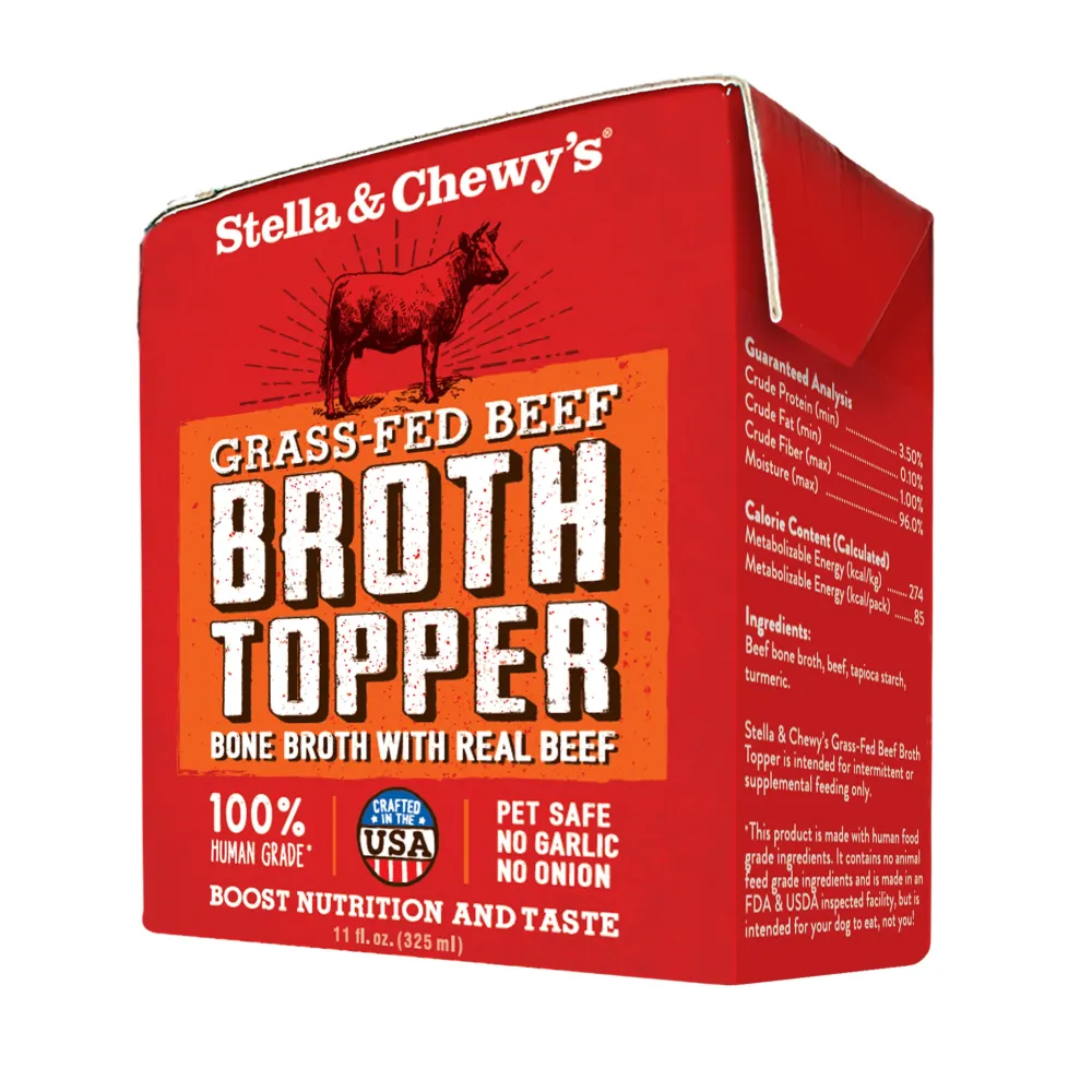 Stella & Chewy's Food Toppings | Broth^Broth Topper Grass-Fed Beef for Dogs, 11-oz