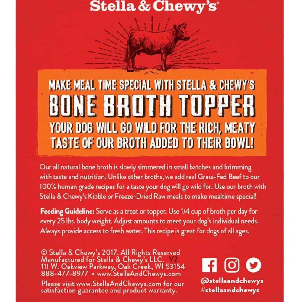 Stella & Chewy's Food Toppings | Broth^Broth Topper Grass-Fed Beef for Dogs, 11-oz