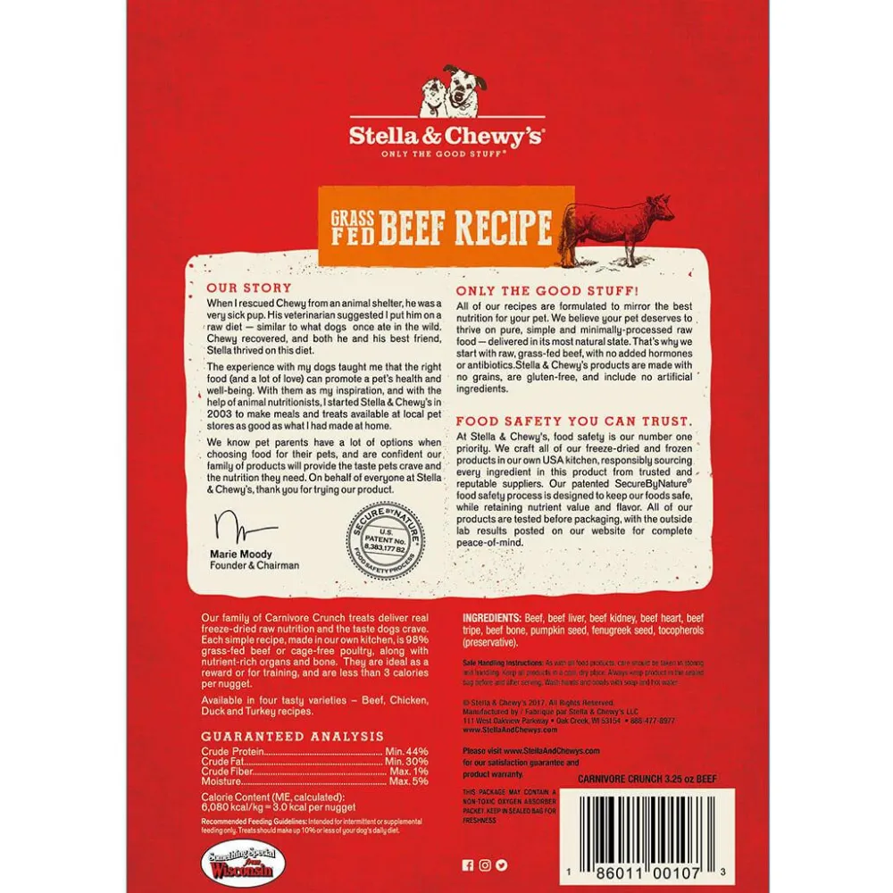 Stella & Chewy's Freeze-Dried Treats^Carnivore Crunch Grass-Fed Beef Freeze-Dried Dog Treats, 3.25-oz