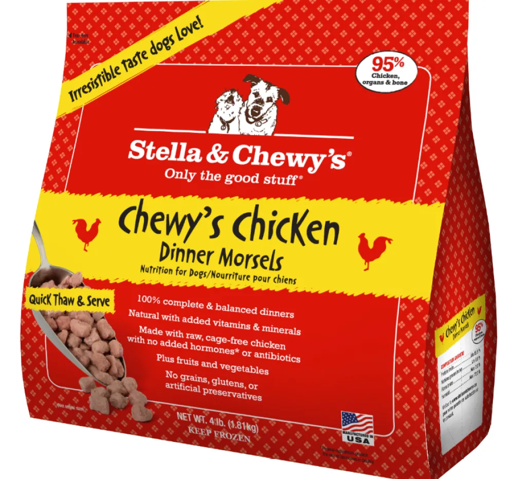 Stella & Chewy's Frozen Food^Chewy's Chicken Dinner Morsels Grain-Free Raw Frozen Dog Food, 4-lb