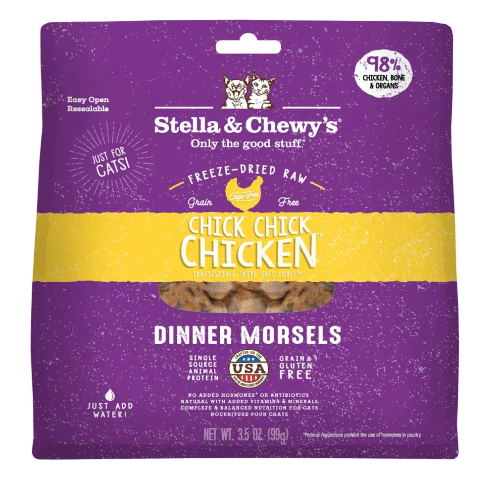 Stella & Chewy's Freeze-Dried Food^Chick Chick Chicken Dinner Morsels Grain-Free Freeze-Dried Cat Food, 3.5-oz