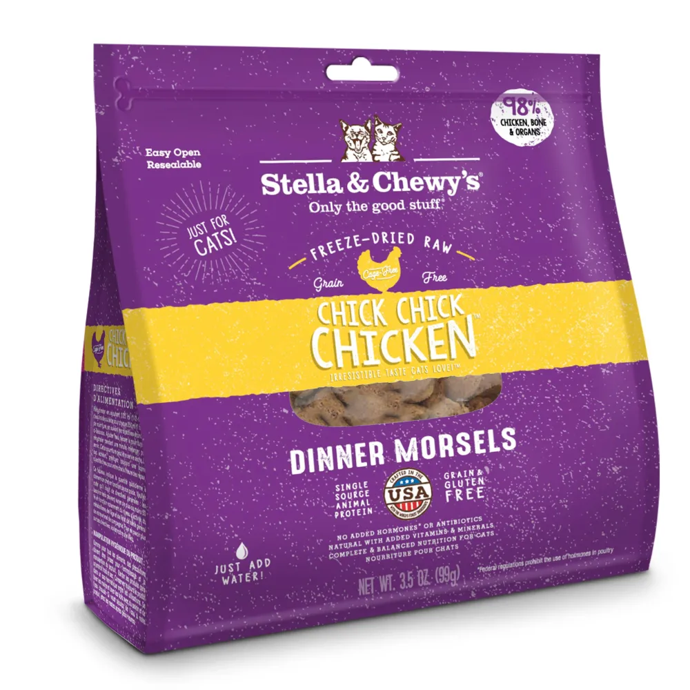 Stella & Chewy's Freeze-Dried Food^Chick Chick Chicken Dinner Morsels Grain-Free Freeze-Dried Cat Food, 3.5-oz