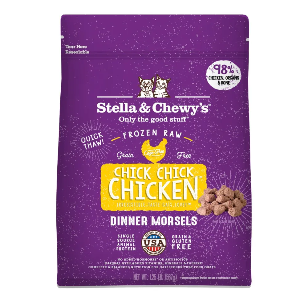 Stella & Chewy's Frozen Food^Chick Chick Chicken Dinner Morsels Raw Frozen Cat Food, 1.25-lb