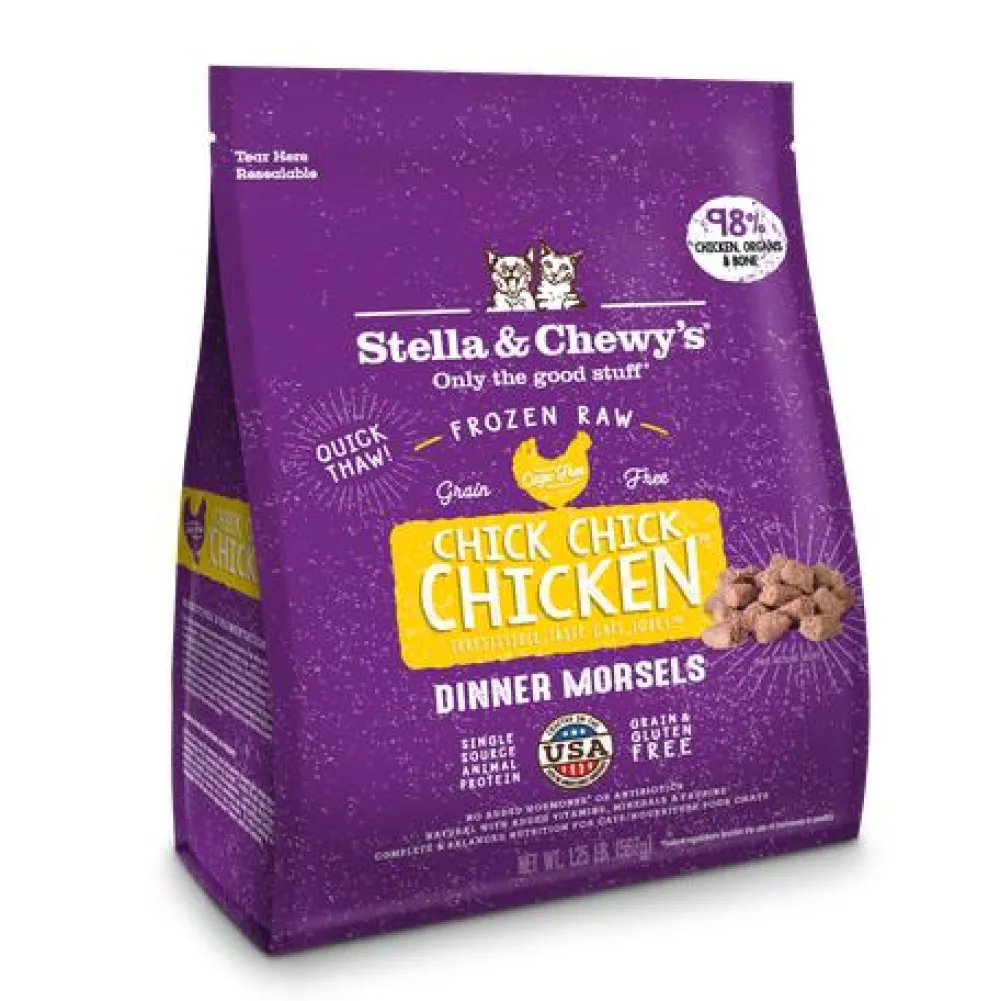 Stella & Chewy's Frozen Food^Chick Chick Chicken Dinner Morsels Raw Frozen Cat Food, 1.25-lb