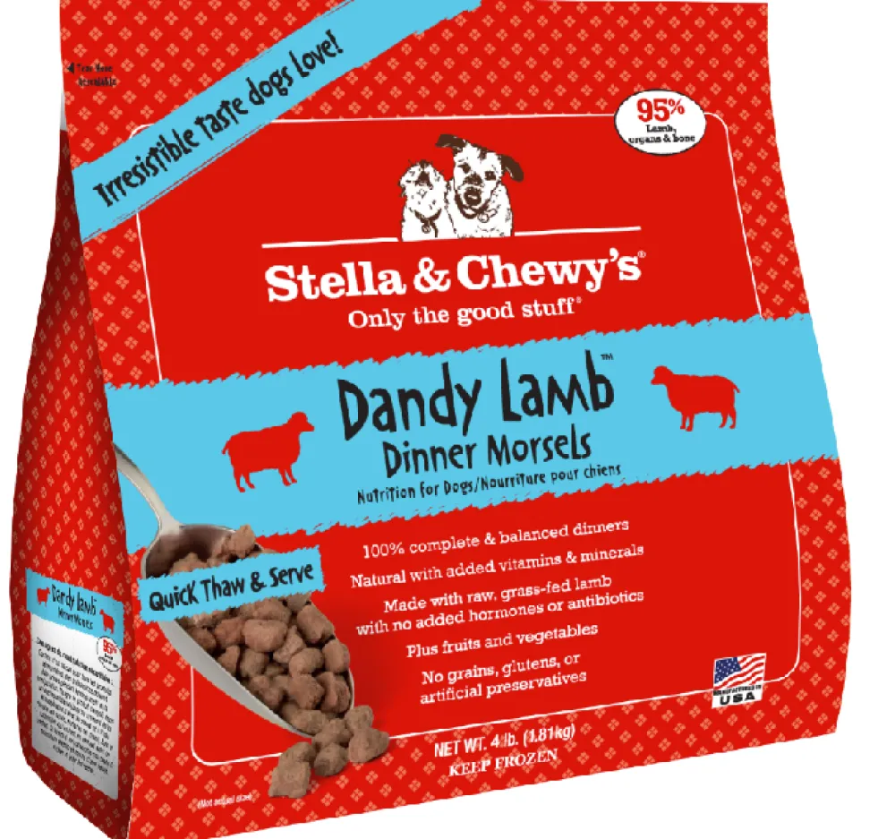Stella & Chewy's Frozen Food^Dandy Lamb Dinner Morsels Grain-Free Raw Frozen Dog Food, 4-lb