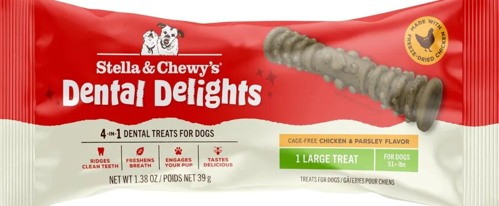 Stella & Chewy's Dental & Hard Chews^Dental Delights Single Serve Dog Treats, Large, 1-count