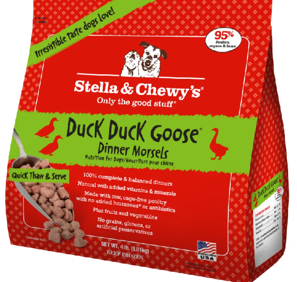 Stella & Chewy's Frozen Food^Duck Duck Goose Dinner Morsels Grain-Free Raw Frozen Dog Food, 4-lb