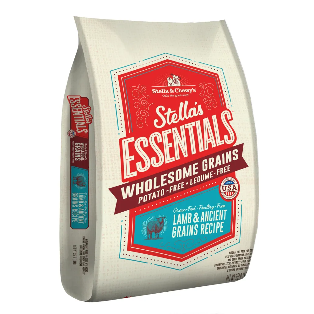 Stella & Chewy's Dry Food^Essentials Wholesome Grains Lamb & Ancient Grains Dry Dog Food, 25-lb