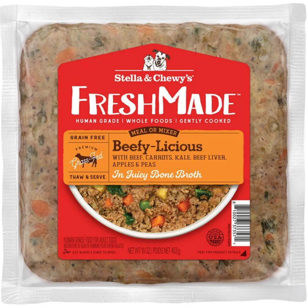 Stella & Chewy's Frozen Food^FreshMade Beefy-Licious Gently Cooked Frozen Dog Food, 16-oz