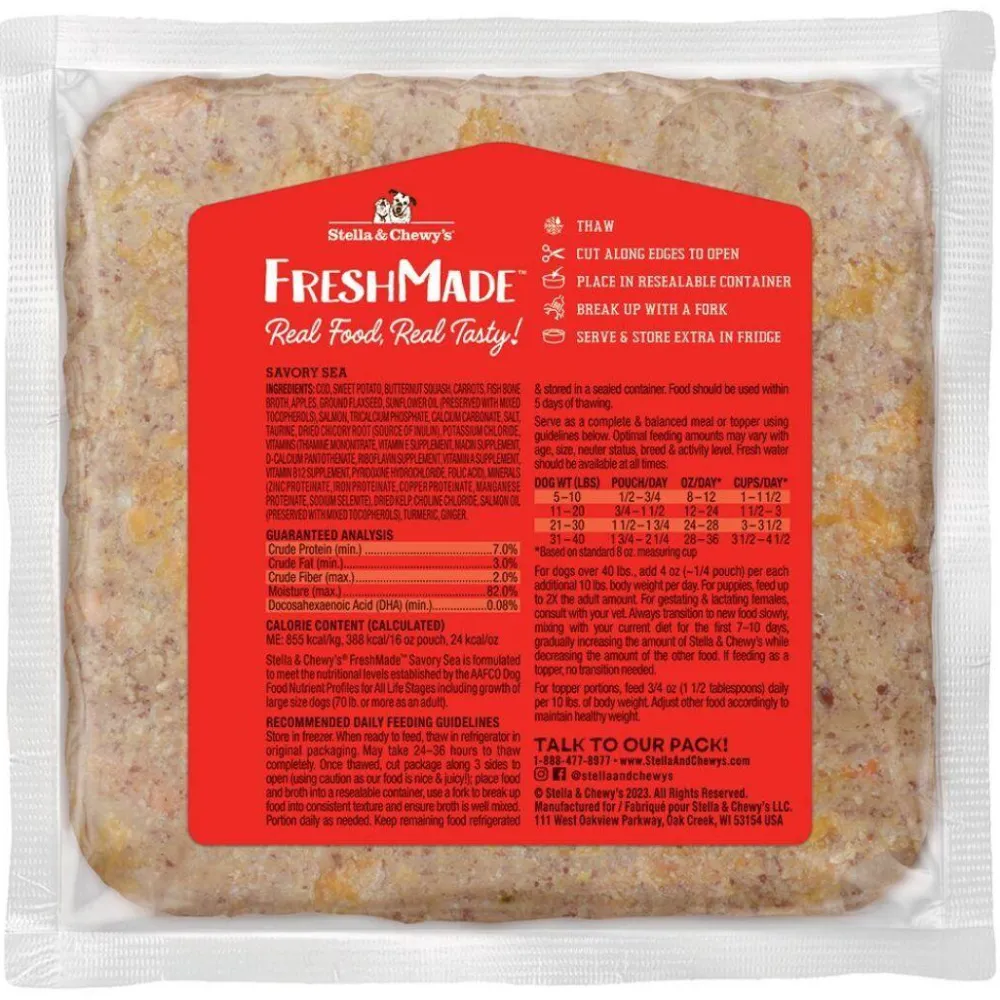 Stella & Chewy's Frozen Food^FreshMade Savory Sea Gently Cooked Frozen Dog Food, 16-oz