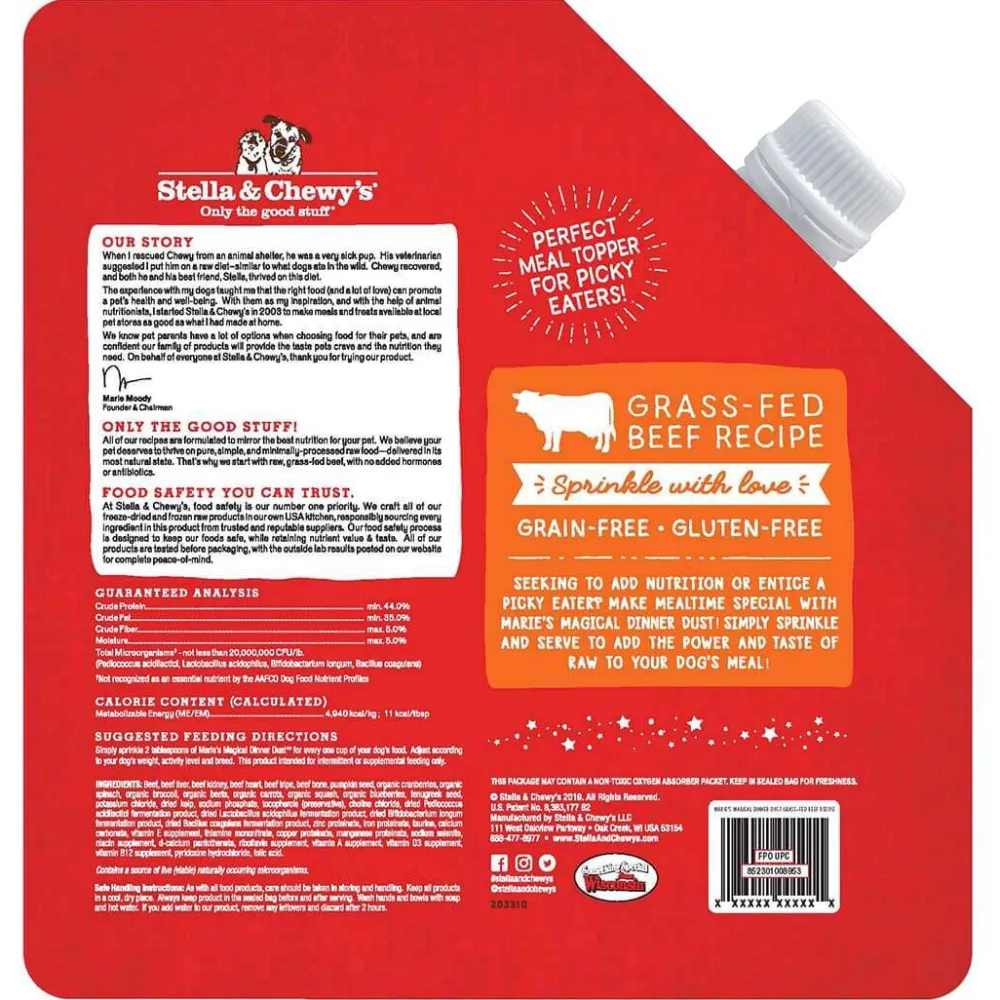 Stella & Chewy's Food Toppings^Marie's Magical Dinner Dust Grass-Fed Beef Freeze-Dried Dog Food Topper, 7-oz