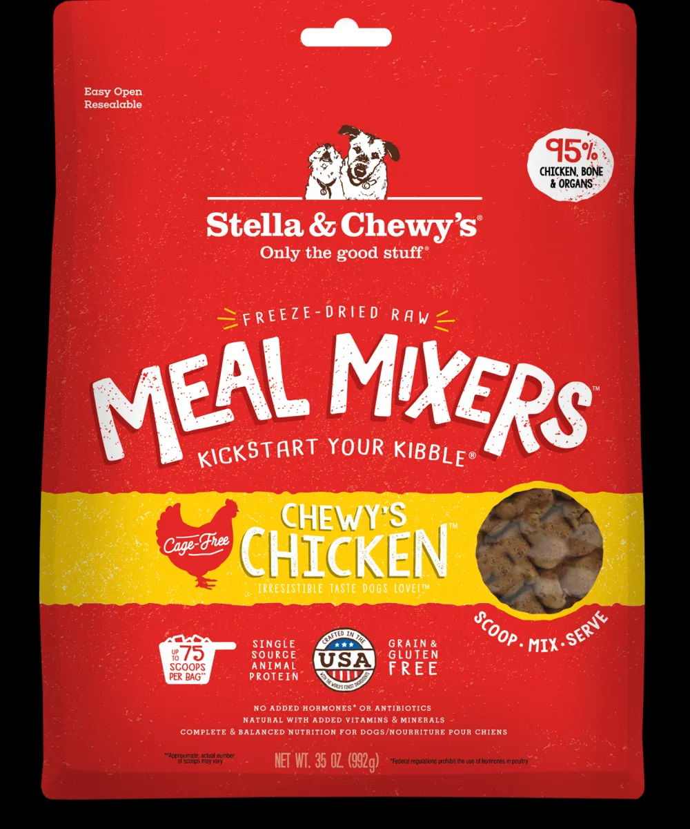 Stella & Chewy's Freeze-Dried Food^Meal Mixers Chewy's Chicken Freeze-Dried Raw Dog Food Topper, 35-oz