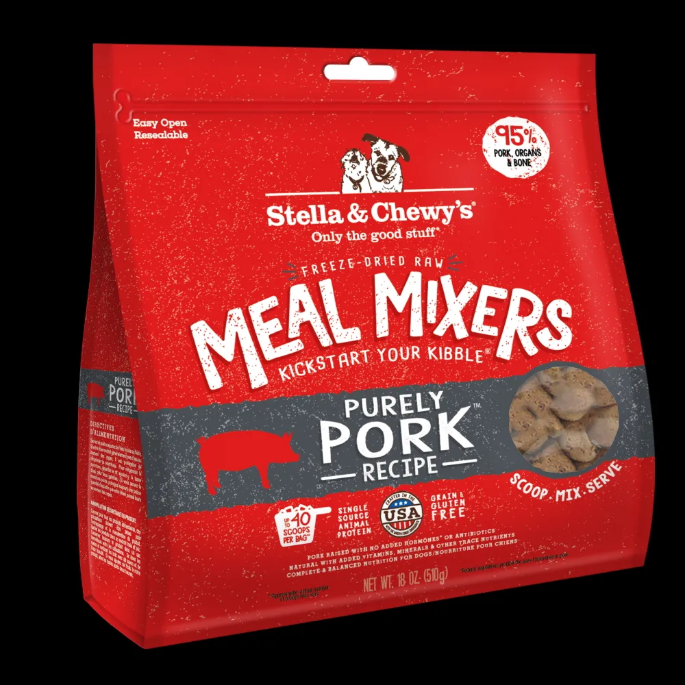 Stella & Chewy's Food Toppings^Meal Mixers Freeze-Dried Dog Food Topper, Purely Pork, 3.5-oz