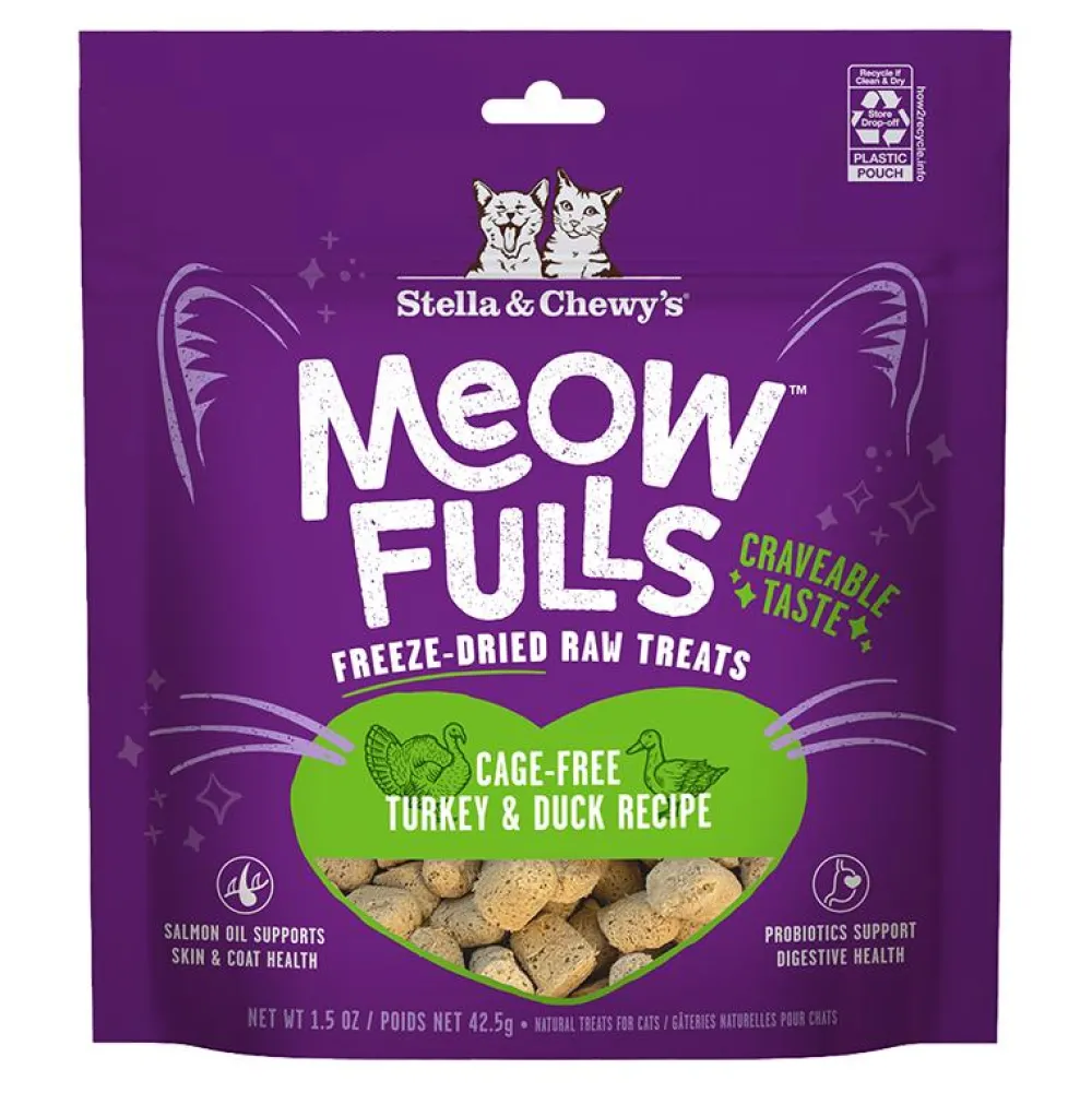 Stella & Chewy's Freeze-Dried Treats^Meowfulls Turkey & Duck Freeze-Dried Cat Treats, 1.5-oz