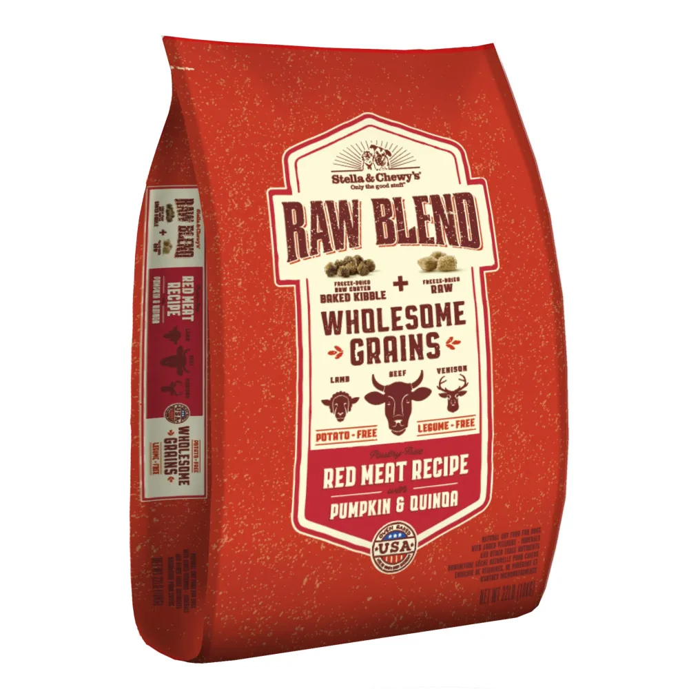 Stella & Chewy's Dry Food^Raw Blend Wholesome Grains Red Meat Recipe with Pumpkin & Quinoa Dry Dog Food, 22-lb
