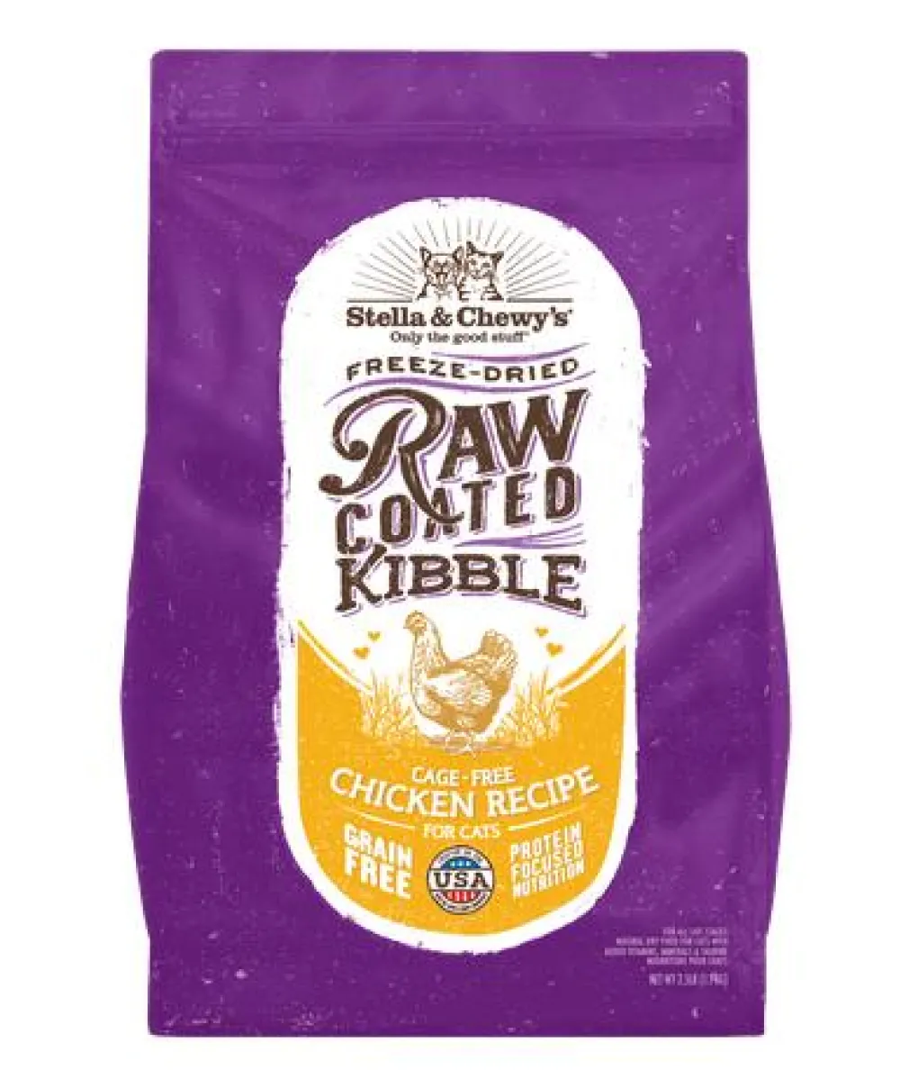 Stella & Chewy's Dry Food^Raw Coated Kibble Cage-Free Chicken Recipe Grain-Free Dry Cat Food, 2.5-lb