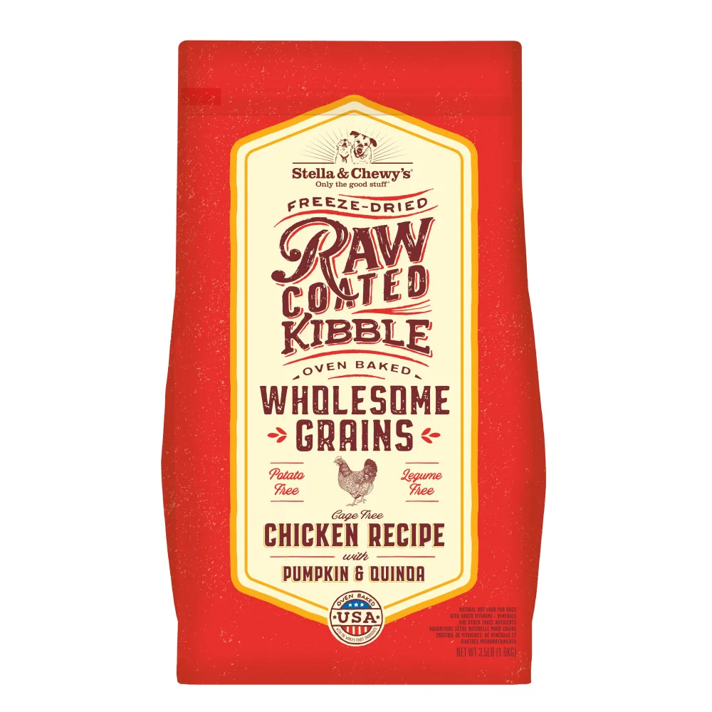 Stella & Chewy's Dry Food^Raw Coated Kibble Wholesome Grains Chicken, Pumpkin & Quinoa Dry Dog Food, 3.5-lb