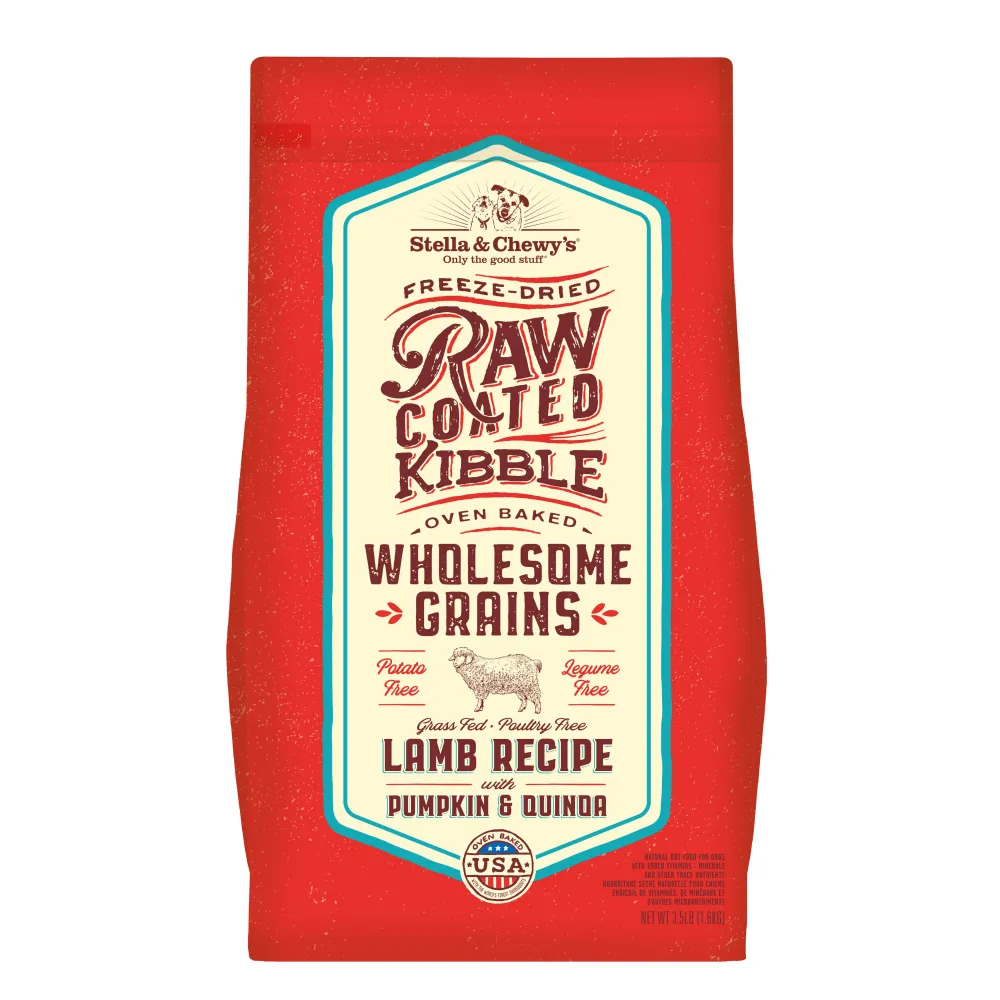 Stella & Chewy's Dry Food^Raw Coated Kibble Wholesome Grains Lamb, Pumpkin & Quinoa Dry Dog Food, 3.5-lb