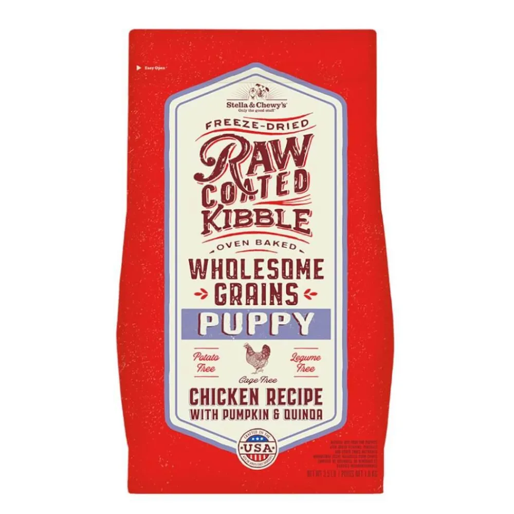 Stella & Chewy's Dry Food^Raw Coated Kibble Wholesome Grains Puppy Chicken Recipe with Pumpkin & Quinoa Dry Dog Food, 22-lb