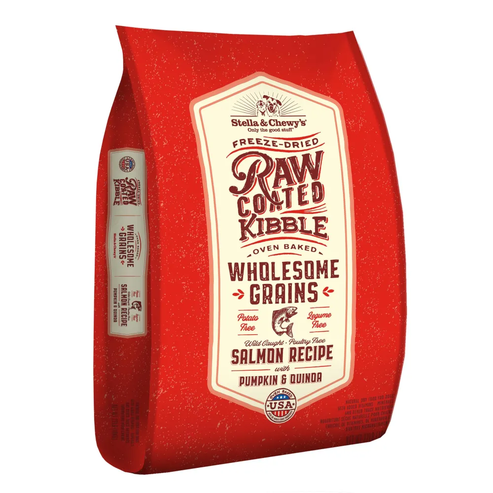 Stella & Chewy's Dry Food^Raw Coated Kibble Wholesome Grains Salmon, Pumpkin & Quinoa Dry Dog Food, 22-lb