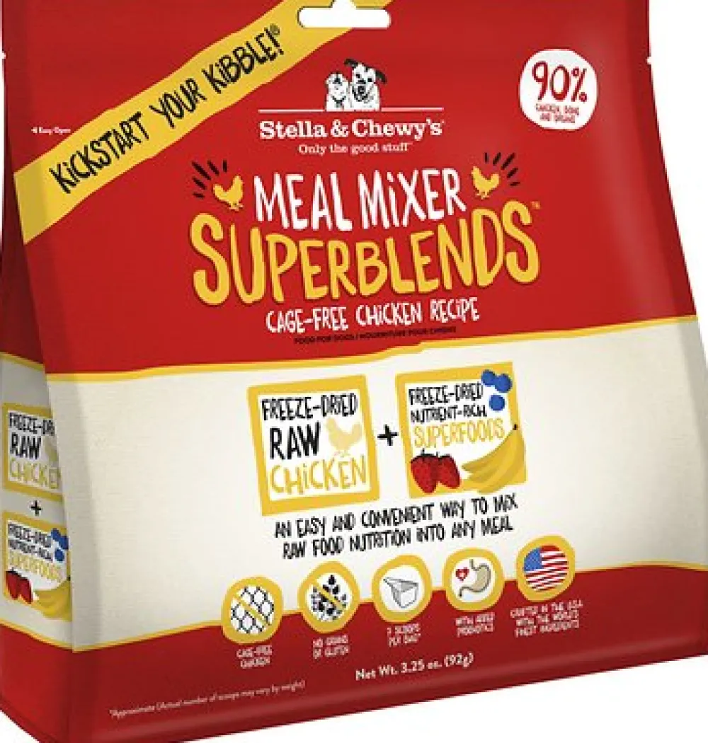 Stella & Chewy's Freeze-Dried Food^SuperBlends Cage-Free Chicken Recipe Meal Mixers Grain-Free Freeze-Dried Dog Food, 3.25-oz