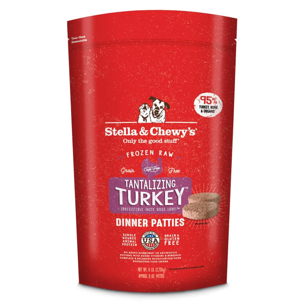 Stella & Chewy's Frozen Food^Tantalizing Turkey Dinner Patties Raw Frozen Dog Food, 6-lb