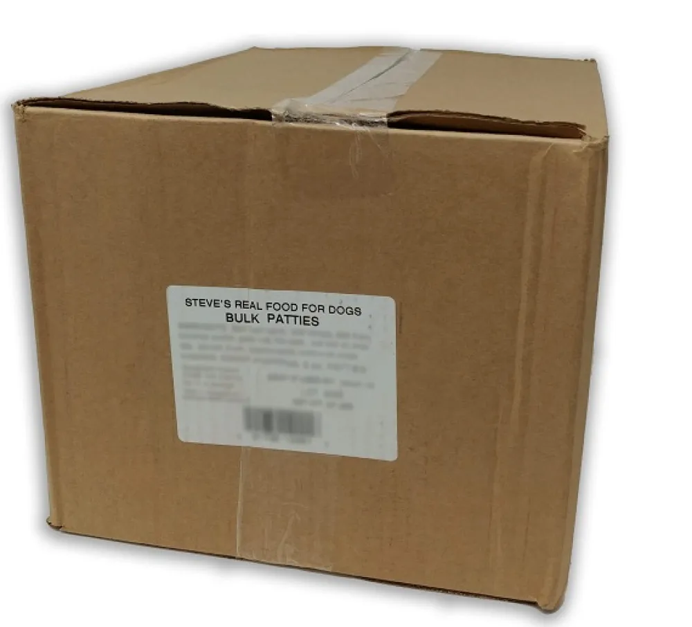 Steve's Real Food Frozen Food | Frozen Food^B.A.R.F Diet Beef Patties Frozen Dog & Cat Food, 20-lb (BULK)