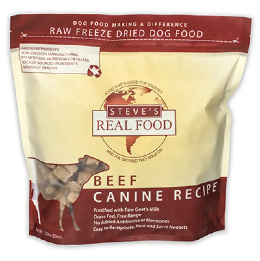 Steve's Real Food Freeze-Dried Food^Freeze-Dried Beef Nuggets for Dogs, 1.25-lb
