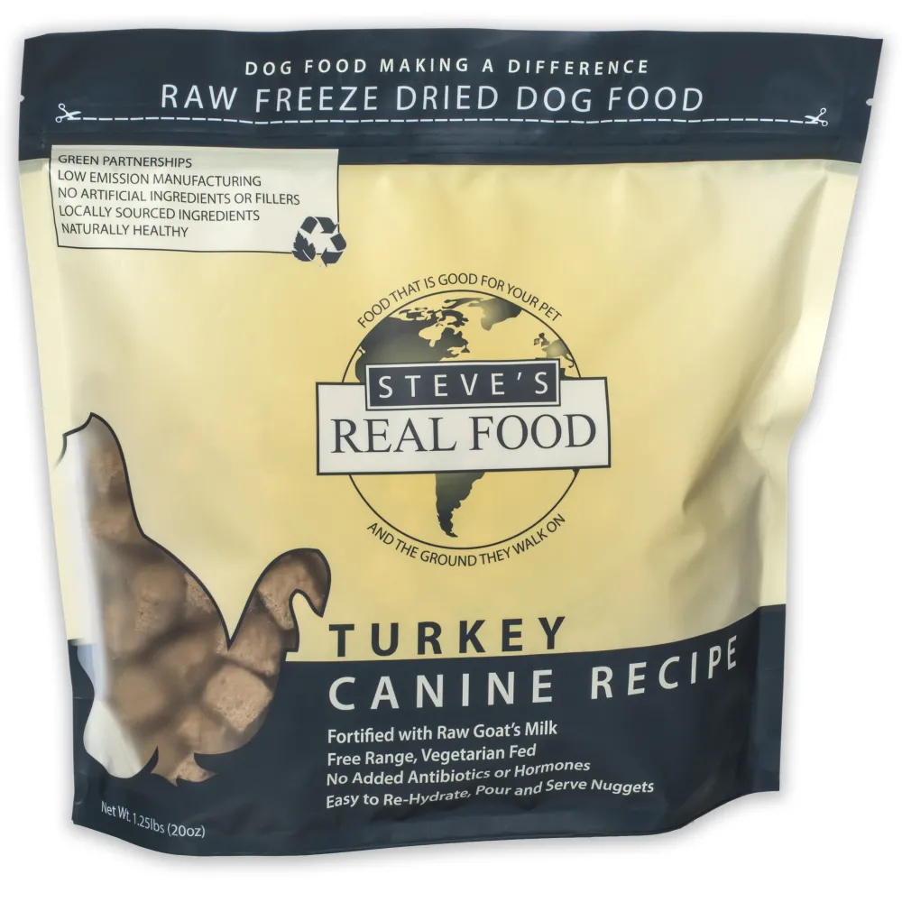 Steve's Real Food Freeze-Dried Food^Freeze-Dried Turkey Nuggets for Dogs, 1.25-lb