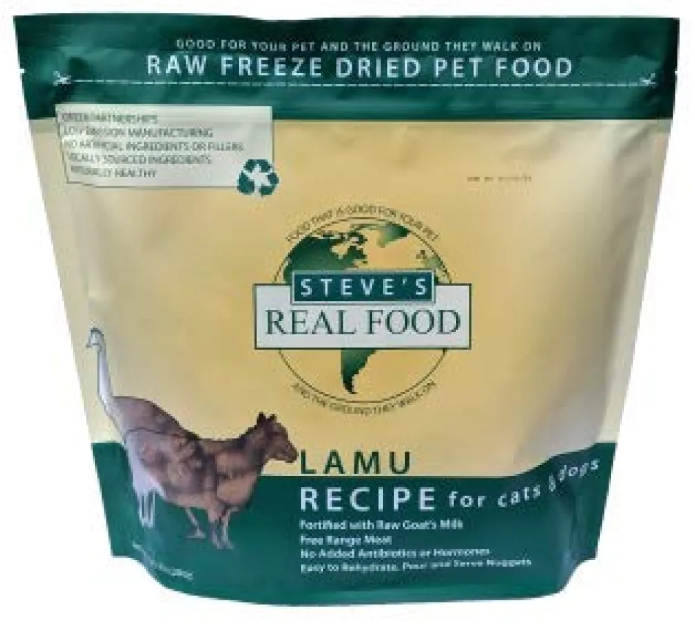 Steve's Real Food Freeze-Dried Food^Lamu Recipe Nuggets Freeze-Dried Dog Food, 1.25-lb