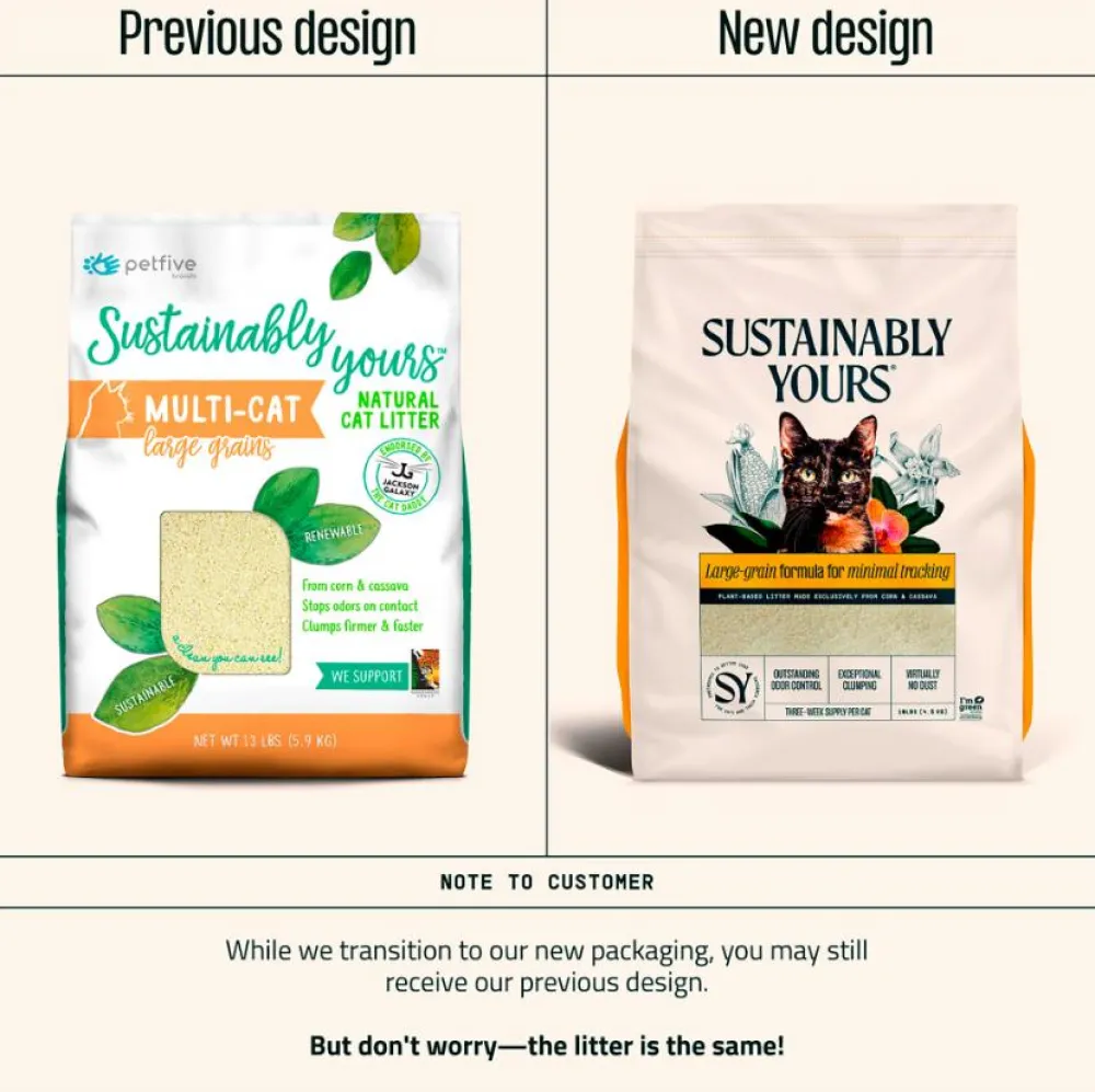 Sustainably Yours Litter & Accessories | Litter & Accessories^Large-Grain Formula Cat Litter, 13-lb