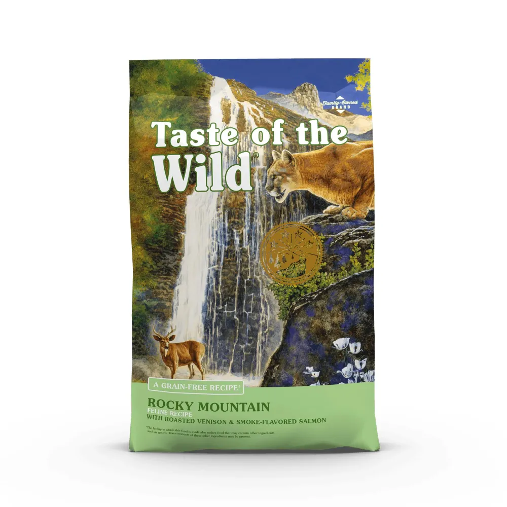 Taste Of The Wild Dry Food^Rocky Mountain with Roasted Venison & Smoke-Flavored Salmon Grain-Free Dry Cat Food, 5-lb