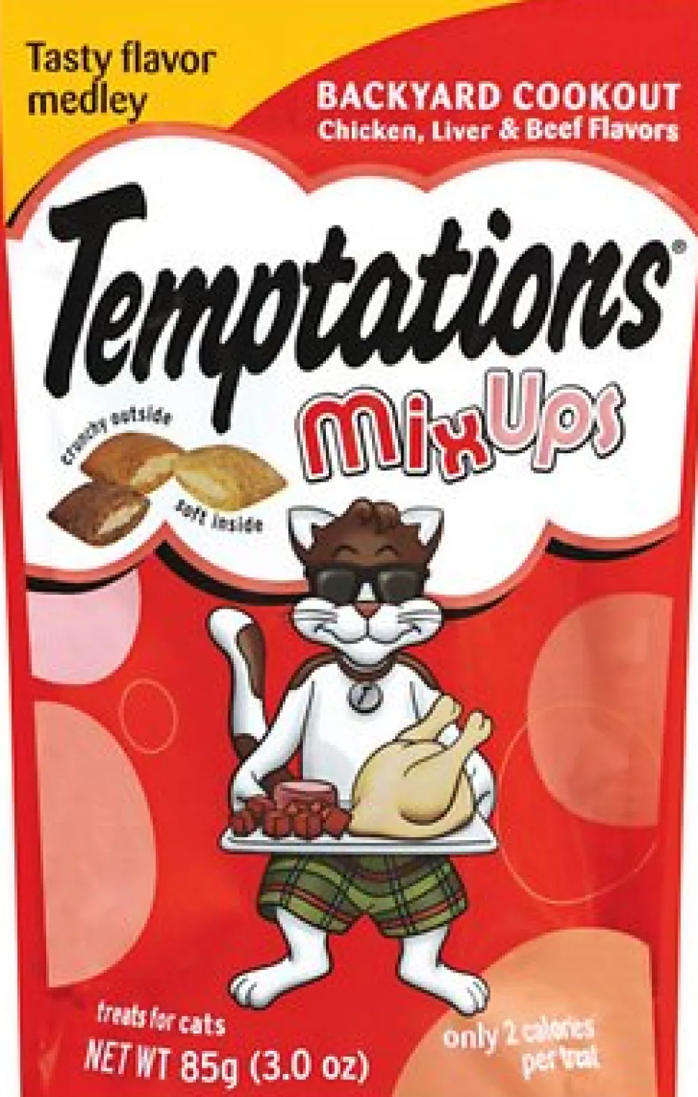 Temptations Crunchy Treats^Mixups Backyard Cookout Cat Treats, 3-oz