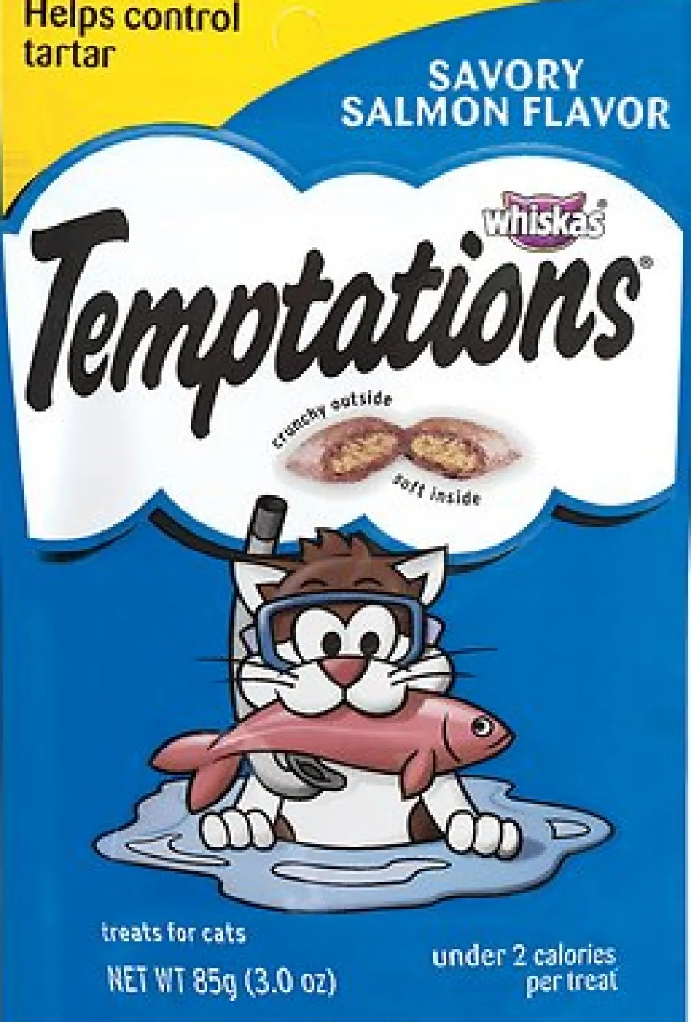 Temptations Crunchy Treats^Savory Salmon Flavor Cat Treats, 3-oz