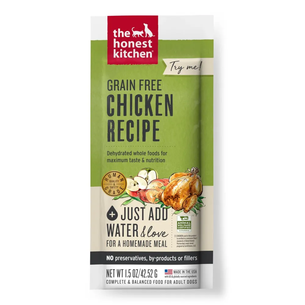 The Honest Kitchen Air-Dried & Dehydrated Food^Chicken Recipe Grain-Free Dehydrated Dog Food, 1.5-oz