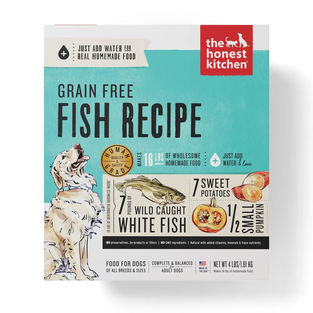 The Honest Kitchen Air-Dried & Dehydrated Food^Fish Recipe Grain-Free Dehydrated Dog Food, 4-lb box