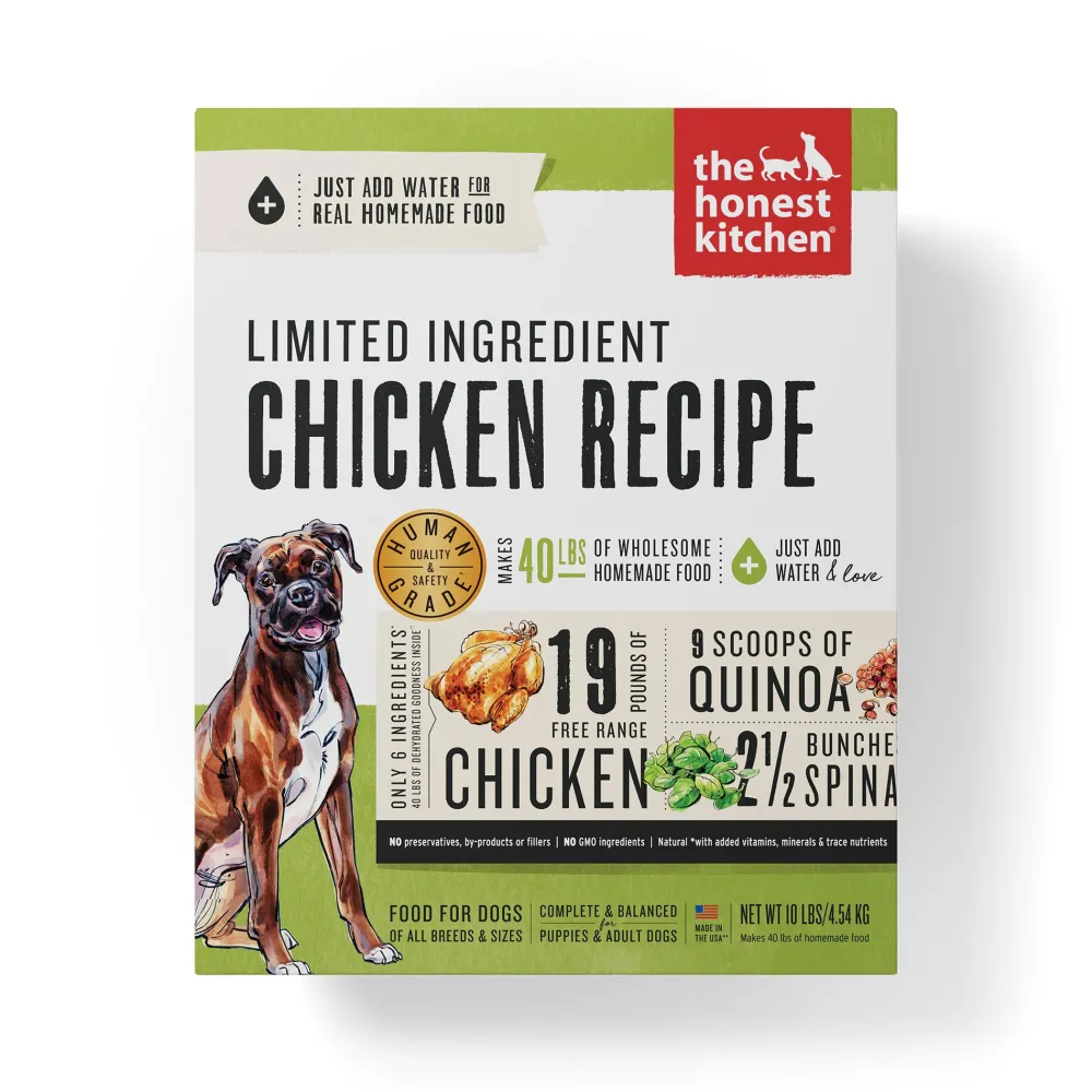 The Honest Kitchen Air-Dried & Dehydrated Food^Limited Ingredient Chicken Recipe Dehydrated Dog Food, 10-lb box
