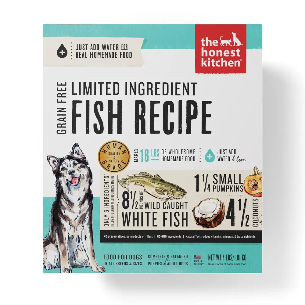 The Honest Kitchen Air-Dried & Dehydrated Food^Limited Ingredient Fish Recipe Dehydrated Dog Food, 4-lb box
