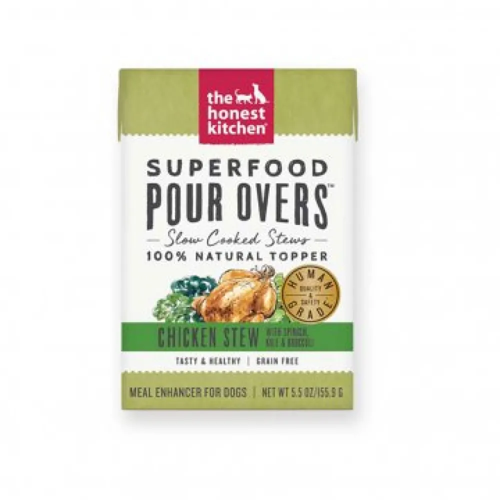 The Honest Kitchen Food Toppings^Superfood Pour Overs Chicken Stew with Spinach Dog Food Topper, 5.5-oz