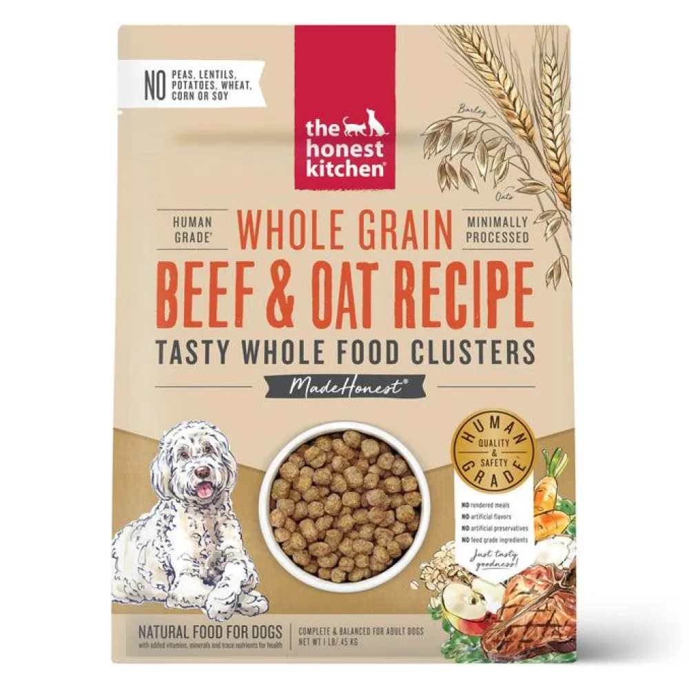 The Honest Kitchen Dry Food^Whole Food Clusters Beef & Oat Dry Dog Food, 1-lb