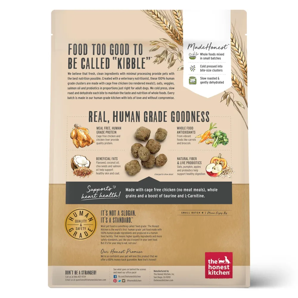 The Honest Kitchen Dry Food^Whole Food Clusters Chicken & Oat Dry Dog Food, 5-lb