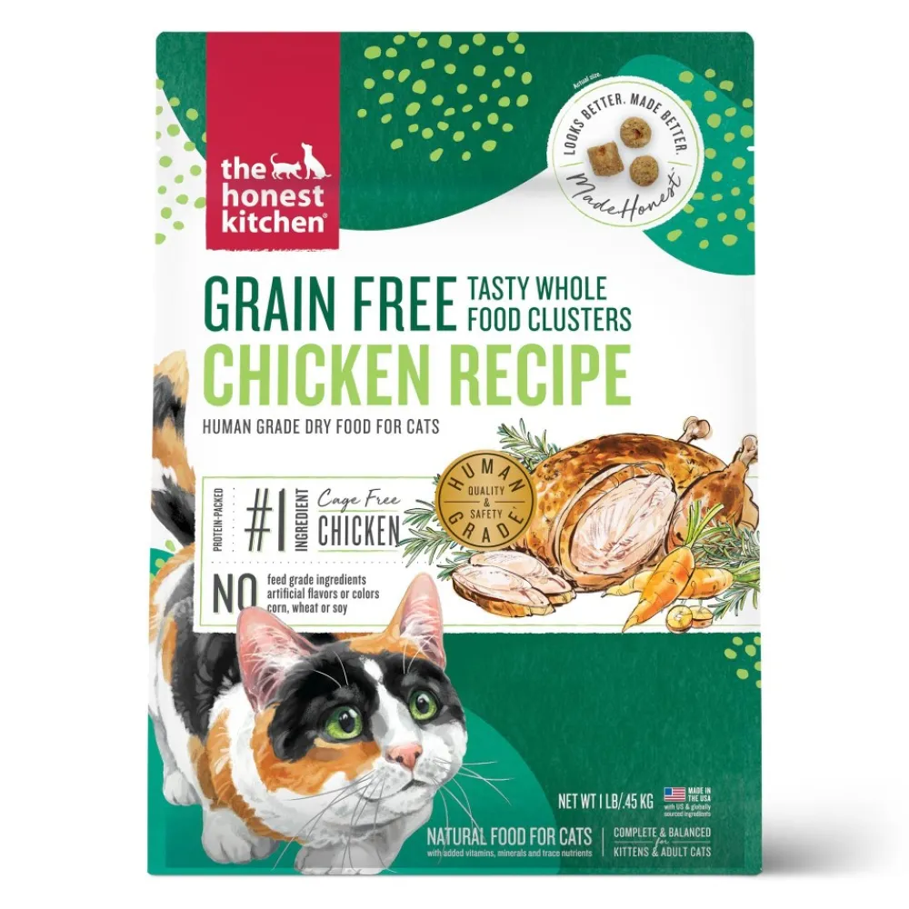 The Honest Kitchen Dry Food^Whole Food Clusters Chicken Grain-Free Dry Cat Food, 1-lb