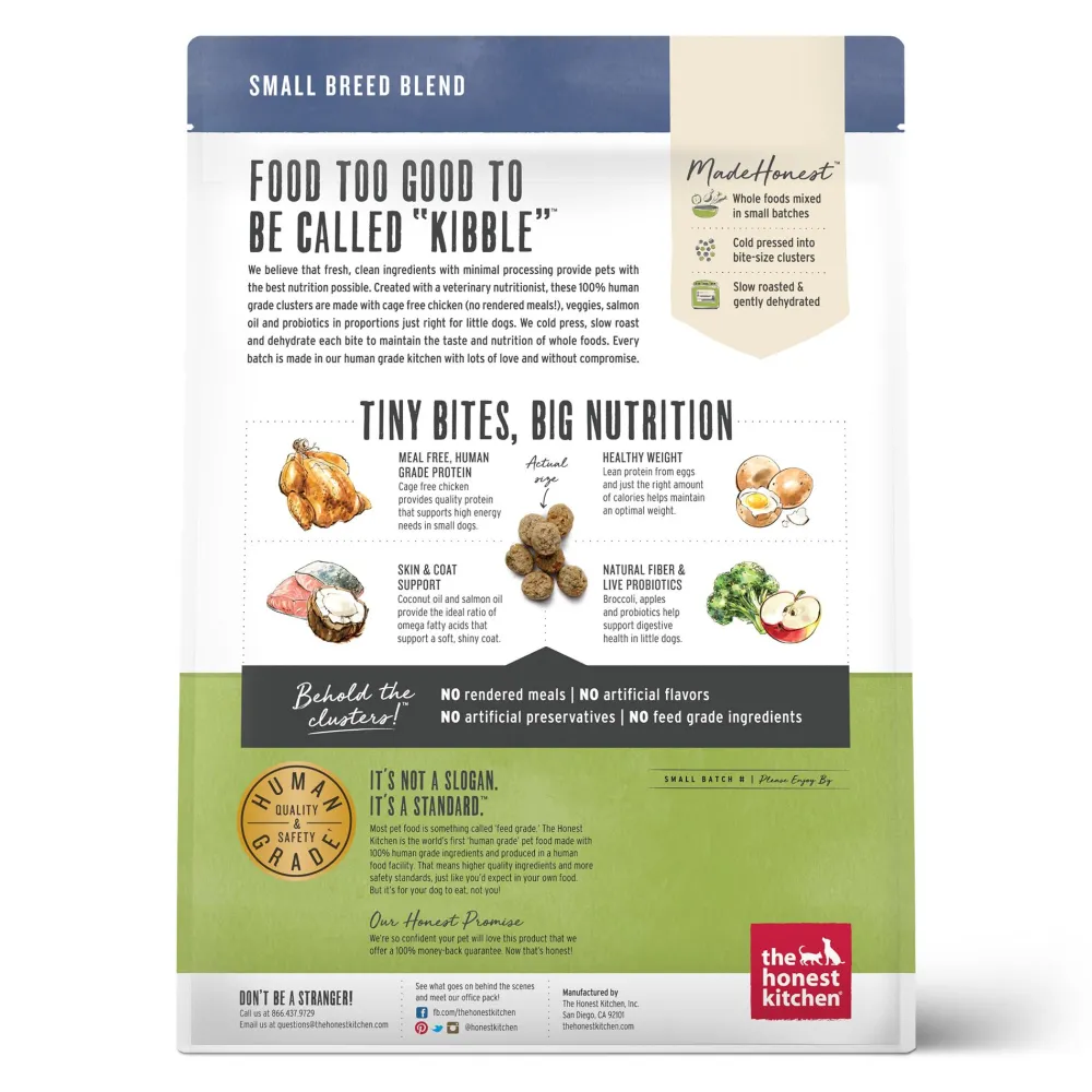 The Honest Kitchen Dry Food^Whole Food Clusters Chicken Small Breed Grain-Free Dry Dog Food, 4-lb