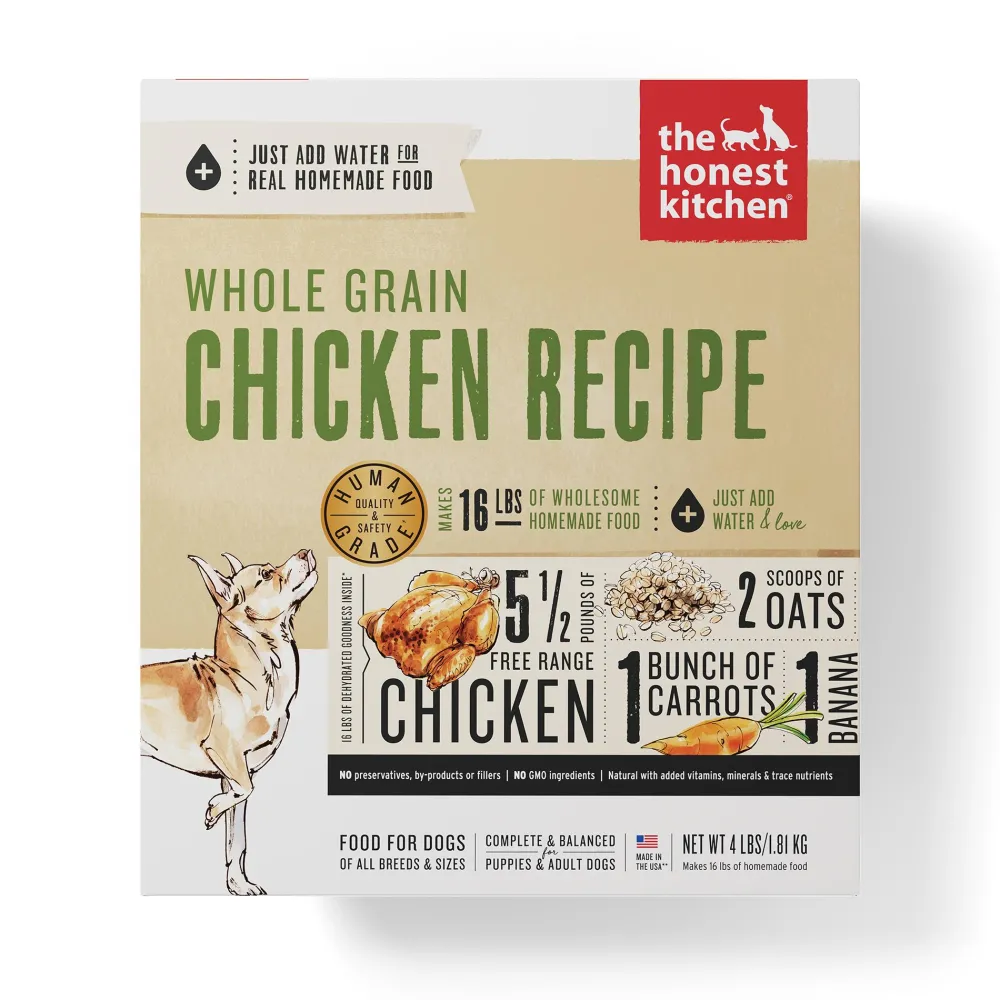 The Honest Kitchen Air-Dried & Dehydrated Food^Whole Grain Chicken Recipe Dehydrated Dog Food, 4-lb box