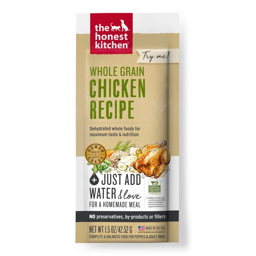 The Honest Kitchen Air-Dried & Dehydrated Food^Whole Grain Chicken Recipe Dehydrated Dog Food, 1.5-oz