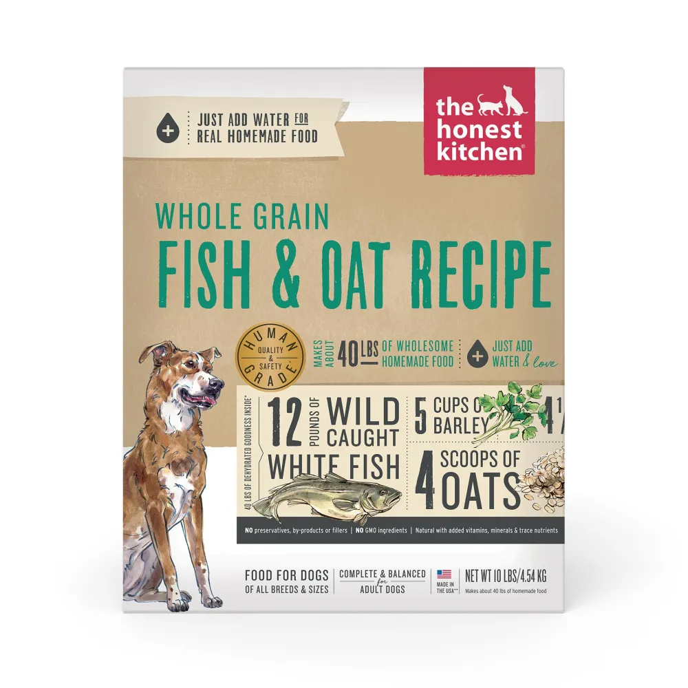 The Honest Kitchen Air-Dried & Dehydrated Food^Whole Grain Fish & Oat Dehydrated Dog Food, 10-lb