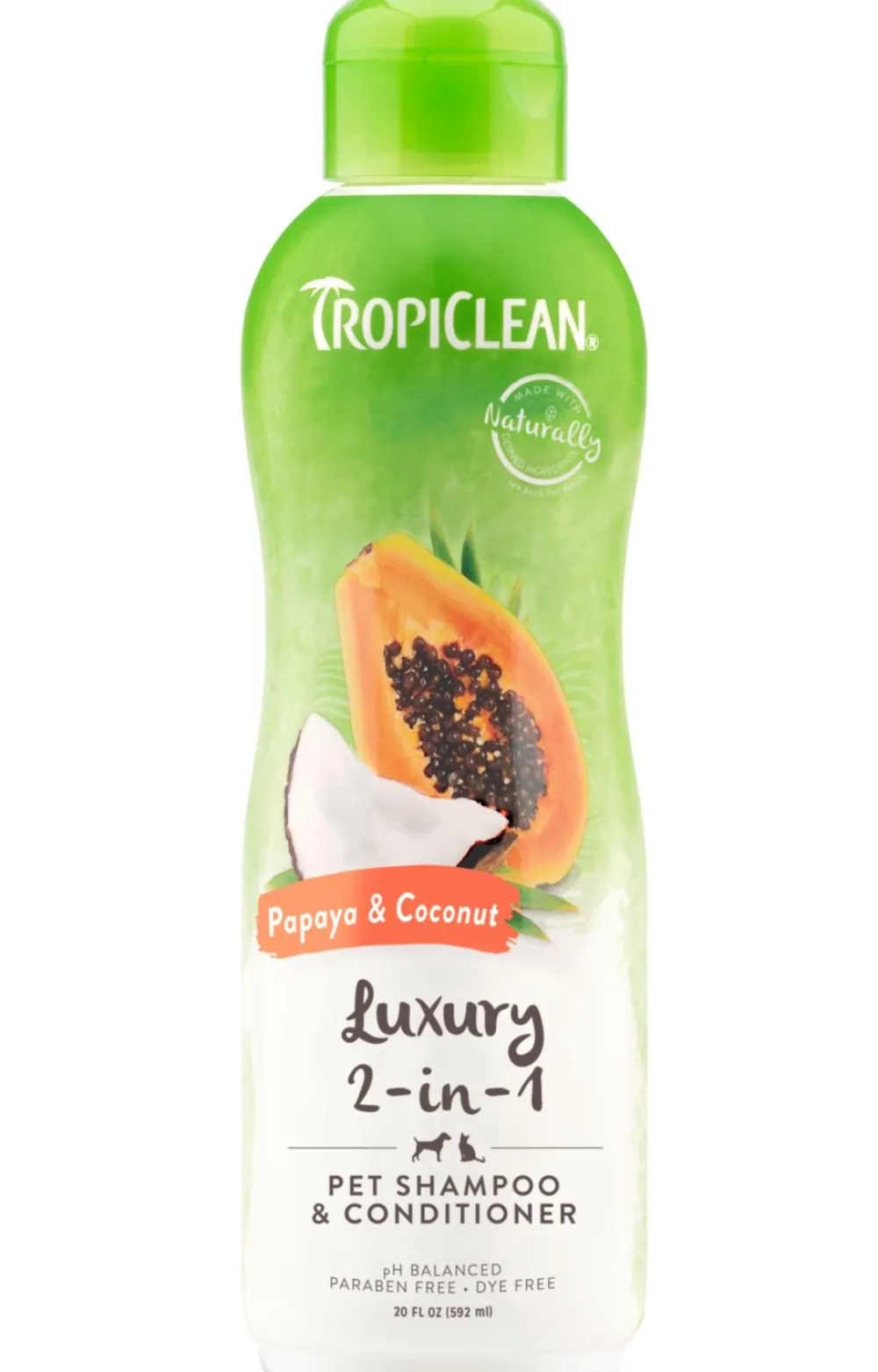 Tropiclean Grooming | Grooming^Papaya & Coconut Luxury 2-in-1 Pet Shampoo & Conditioner, 20-oz